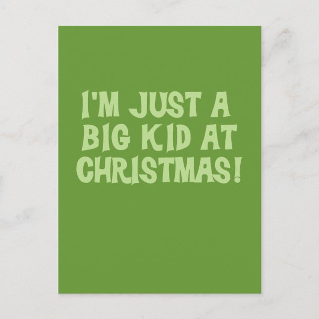 Big Kid at Christmas Tshirts and Gifts Holiday Postcard (Front)