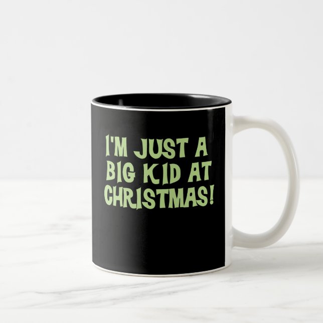 Big Kid at Christmas Two-Tone Coffee Mug (Right)