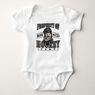 Big Kid Hockey Camp Black Helmet Baby Bodysuit