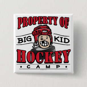 Big Kid Hockey Camp Red Helmet 15 Cm Square Badge
