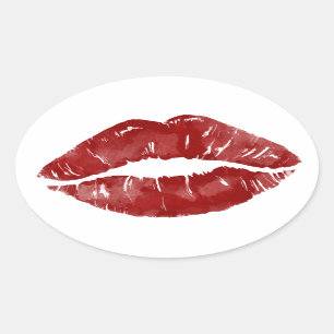 Big Kiss Oval Sticker
