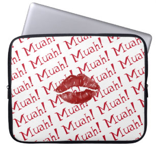 Big Kiss Red Lips Muah Laptop Sleeve
