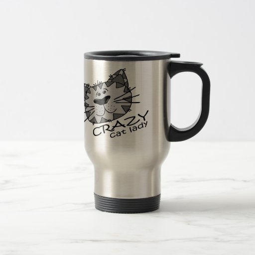 Big Kitty Face Crazy Cat Lady Travel Mug - 18.15 Big Kitty Face Crazy Cat Lady Travel Mug