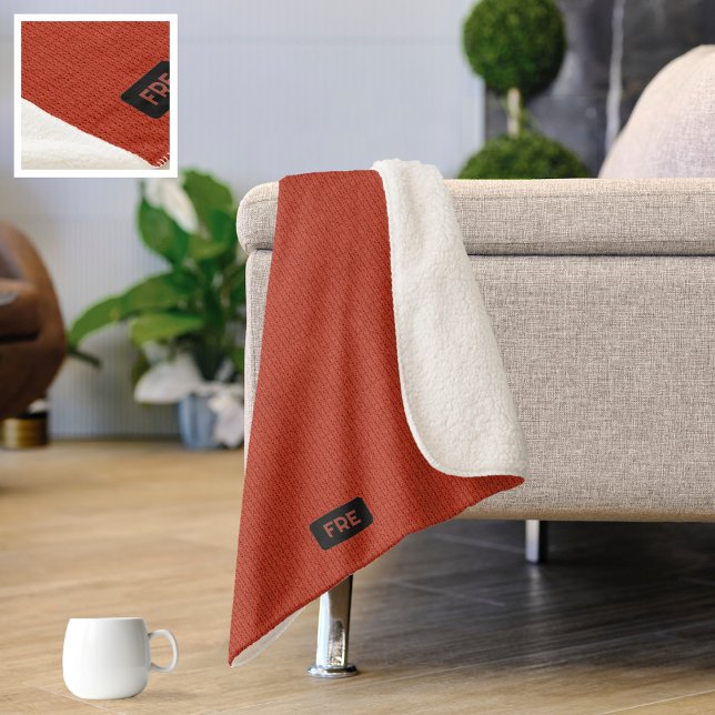 Big Knitted Stitch Look - Flame Orange-Red Sherpa Blanket (Creator Uploaded)