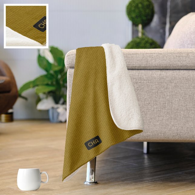 Big Knitting Stitches - Light Olive Colour Sherpa Blanket (Creator Uploaded)