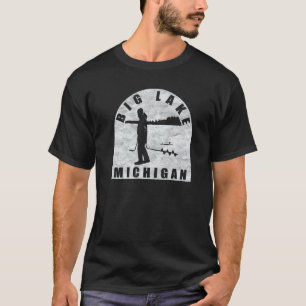 Big Lake Ice Fishing Michigan T-Shirt