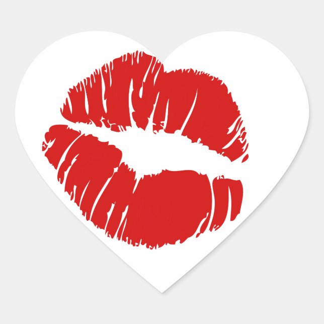 Big large lips kiss giant lips huge kissing mouth heart sticker (Front)