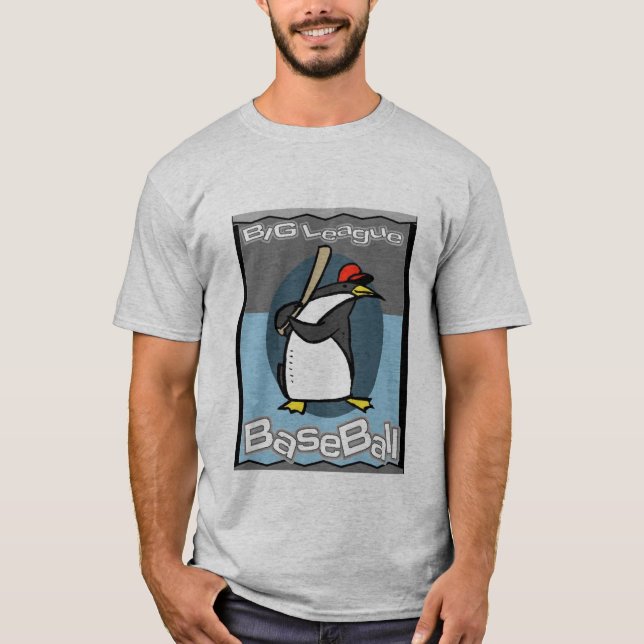 Big League BaseBall Penguin T-Shirt (Front)