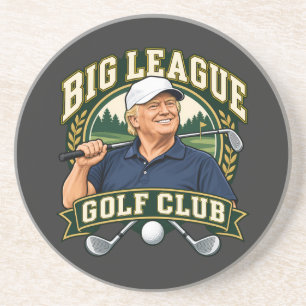 Big League Golf Club Round Sandstone Coaster