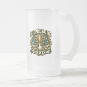 Big League Tourney Champ Two-Sided Frosted Glass Beer Mug