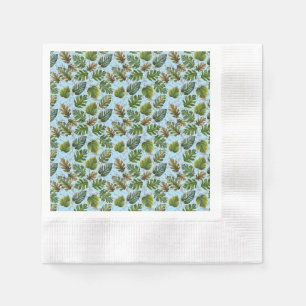 Big leaves pattern 01 Lblue BG Napkin