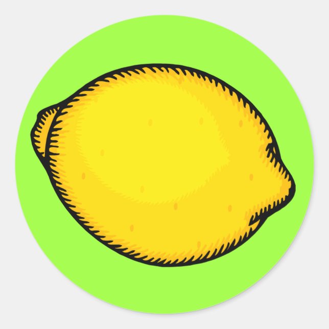 Big Lemon Classic Round Sticker (Front)