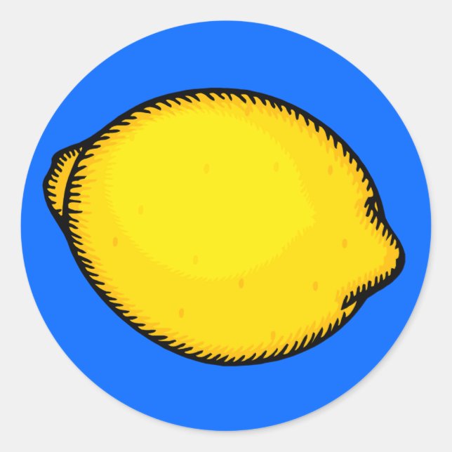 Big Lemon Classic Round Sticker (Front)
