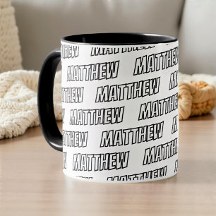 Big Letters Modern Cool Simple Name Pattern Mug