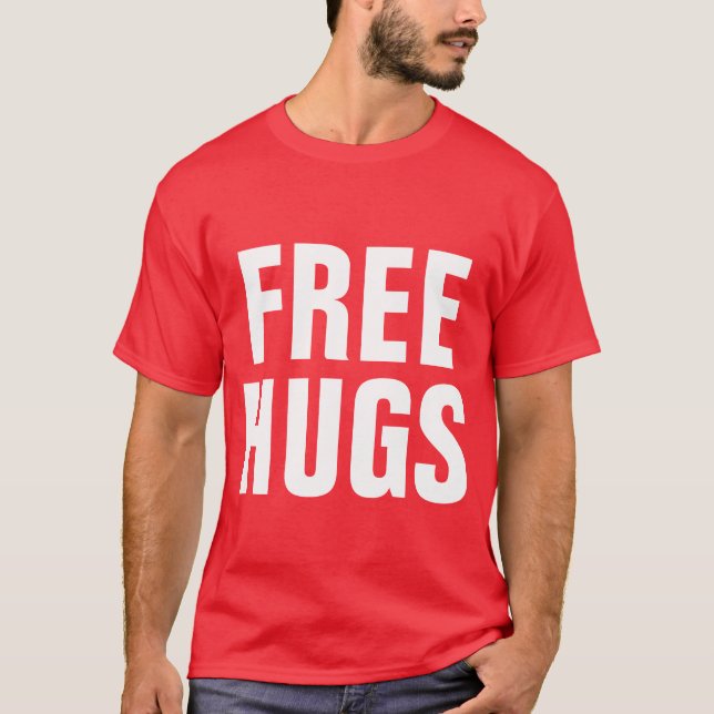 Big letters t shirt for men | Free Hugs (Front)