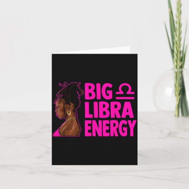Big Libra Energy Birthday Loc'd Woman Zodiac Bday  Card (Front)