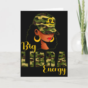 Big Libra Energy Camouflage Black Woman Cap Zodiac Card