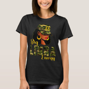 Big Libra Energy Camouflage Black Woman Cap Zodiac T-Shirt