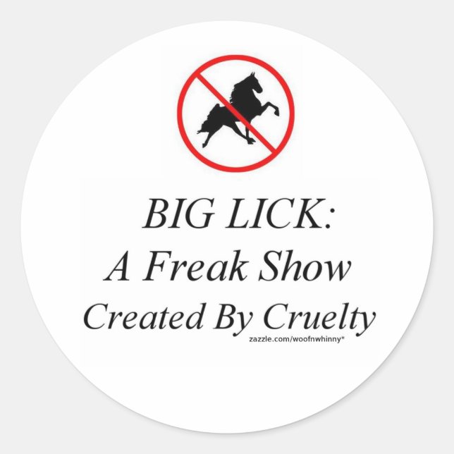 Big Lick: A Freak Show Created By Cruelty Classic Round Sticker (Front)