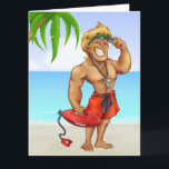 BIG (Lifeguard) Greeting Card - SRF<br><div class="desc">This should bring a big smile to anyone! Enjoy,  smile,  customise,  and please come back often: www.zazzle.com/sharonrhea* (As Always,  thanks to The Paper Shelter who holds the copyright for this great image.)</div>