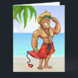 BIG (Lifeguard) Greeting Card - SRF<br><div class="desc">This should bring a big smile to anyone! Enjoy,  smile,  customise,  and please come back often: www.zazzle.com/sharonrhea* (As Always,  thanks to The Paper Shelter who holds the copyright for this great image.)</div>