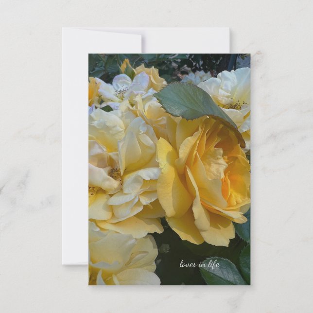 Big Light Yellow Roses Card (Front)