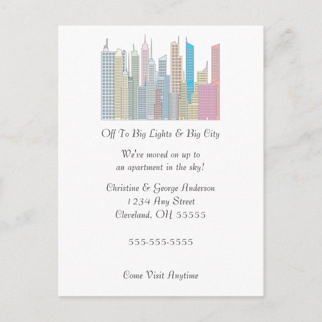 Big Lights Big City Moving Announcement (Front)