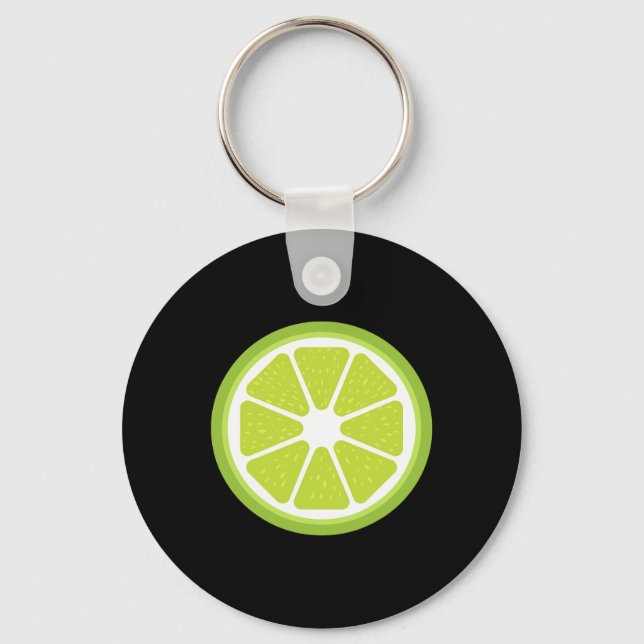 Big Lime Sliced Costume Cute Easy Fruit Halloween  Key Ring (Front)