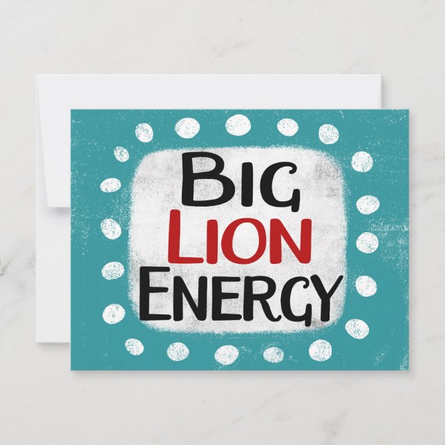 Big Lion Energy Greeting Card (Front)