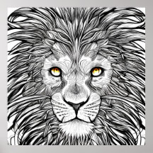 Big Lion Face | Black&White
