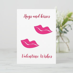big lips hugs kisses Valentine wishes  Holiday Card