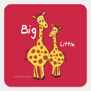 Big Little Giraffe Square Sticker