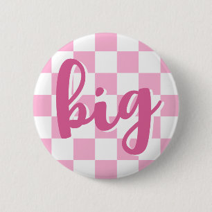 Big Little Sorority Retro Chequerboard 6 Cm Round Badge