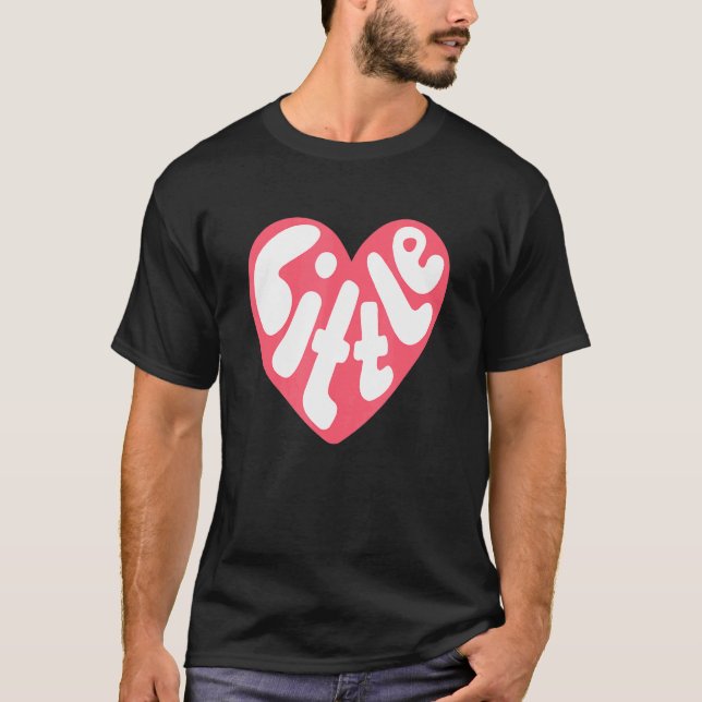 Big Little Sorority Reveal Little Pink Heart T-Shirt (Front)