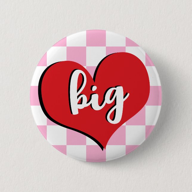 Big Little Sorority Vintage Heart Button (Front)