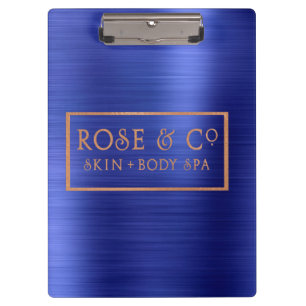 Big Logo Sapphire Cobalt Blue Metallic Clipboard