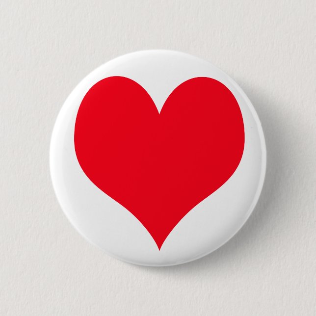 Big Love Heart 6 Cm Round Badge (Front)