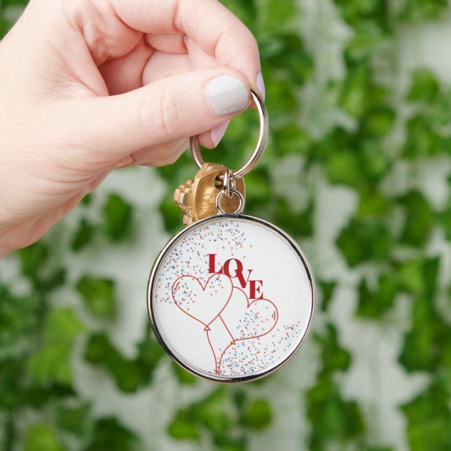 Big Love Heart Balloons  Key Ring (Hand)
