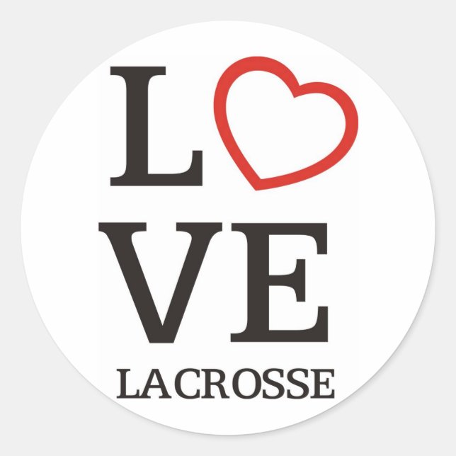 Big LOVE Lacrosse Classic Round Sticker (Front)