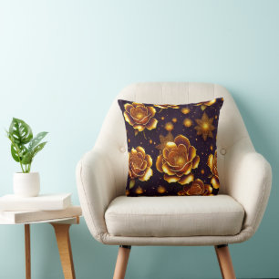 Big Luxury Gold Rose Modern Collection Cushion