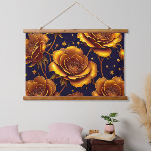Big Luxury Gold Trendy Rose Collection Hanging Tapestry