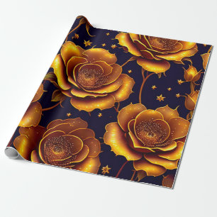 Big Luxury Gold Trendy Rose Collection Wrapping Paper