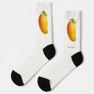 Big Mango, Sweet Fruit and Name on White Socks