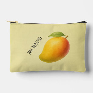 Big Mango, Sweet Fruit and Name on Yellow Accessory Pouch