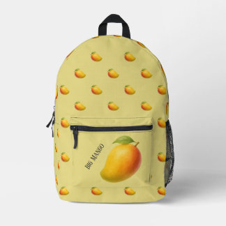Big Mango, Sweet Fruit and Name on Yellow Printed Backpack