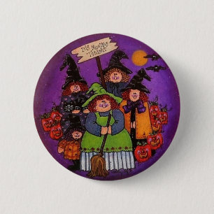 Big Meeting Tonight Halloween Button Pin