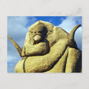 big merino face postcard