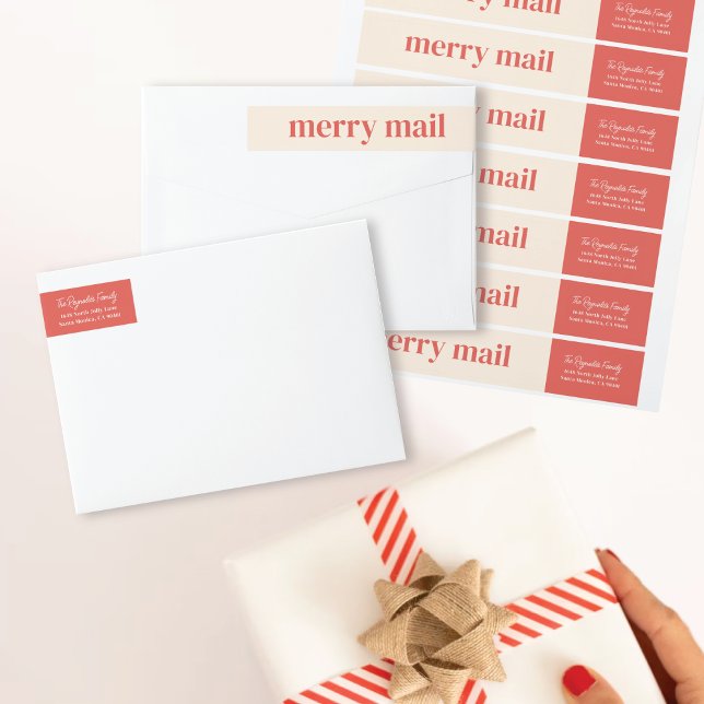 Big Merry Christmas Wrap Around Address Label (Creator Uploaded)