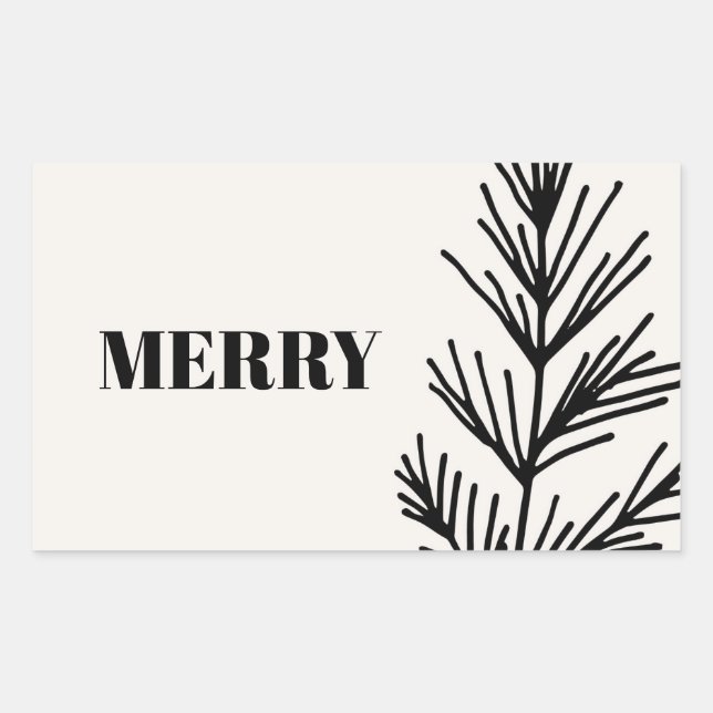 Big Merry & Leaves Rectangular Sticker (Front)