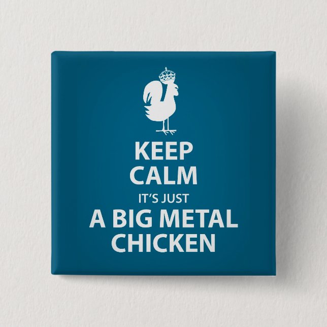 Big metal chicken button (Front)